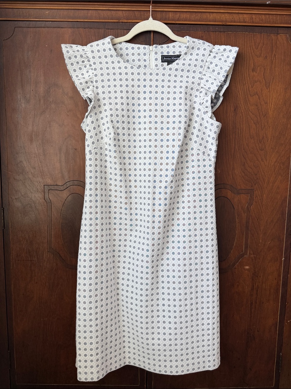 White Eyelet Midi Dress with Flutter Sleeves